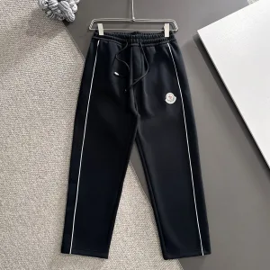 Reps AAA Moncler Pants Black Wool Lace Autumn Embroidery