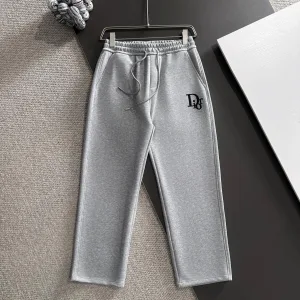 AAA High Quality Dior Pants Black Autumn Embroidery