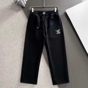 AAA Louis Vuitton Pants Black Autumn Embroidery