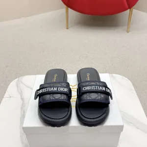 Super Clone AAA Dior Slippers Red Sheepskin Pu Outsole Tpu Spring Summer