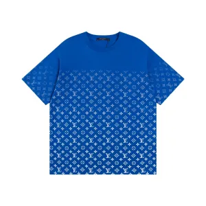 Luxury Reps Louis Vuitton Short-Sleeved T-Shirt Lime Cotton Pure Ribbed Fabric Neckline Stitching Embroidery