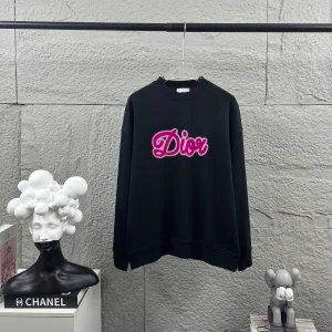 Luxury Dior Long-Sleeved Black Simple And Elegant Autumn Winter Early