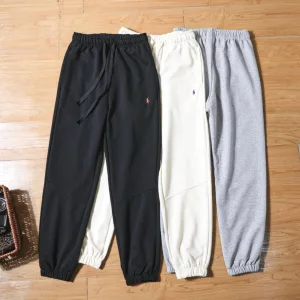 Luxury Ralph Lauren Sweatpants Red Cotton Embroidery
