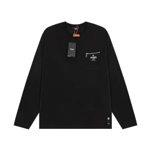 Designer Fendi Nylon Long-Sleeved T-Shirt For Autumn