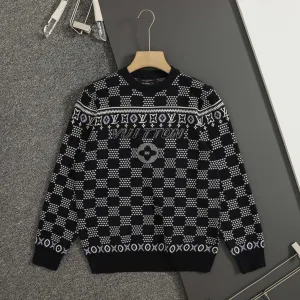 Super Clone Reps Louis Vuitton Sweater Red Wool Jacquard Autumn Winter