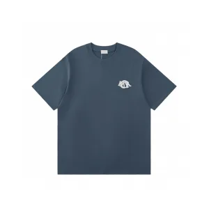 Designer Super Clone Dior Short-Sleeved T-Shirt Lime Cotton Pure Jacquard Ribbed Fabric Neckline Stitching Embroidery Patch