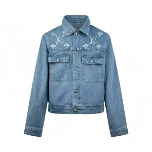 Luxury Super Clone Louis Vuitton Jacket Red Denim Autumn