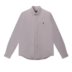 High Quality Ralph Lauren Long-Sleeved Shirts Red Cotton Wool Oxford Cloth Minimalist Style