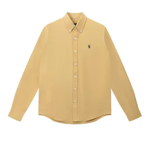 High Quality Super Clone Ralph Lauren Long-Sleeved Shirts Red Cotton Wool Oxford Cloth Minimalist Style