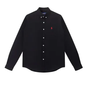 High Quality AAA Ralph Lauren Long-Sleeved Shirts Red Cotton Wool Oxford Cloth Minimalist Style