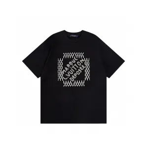 Luxury Louis Vuitton Short-Sleeved T-Shirt Lime Cotton Pure Ribbed Fabric Neckline Stitching Embroidery