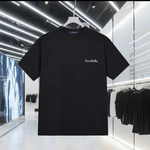 Luxury Louis Vuitton Short-Sleeved T-Shirt Ash Cotton