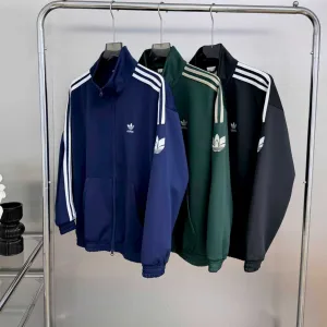 Designer Super Clone Adidas Coat Red Jacquard Autumn Winter Early