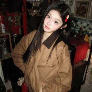 Reps High Quality Stussy Outerwear Brown Suede Corduroy Retro Workwear Autumn Embroidery