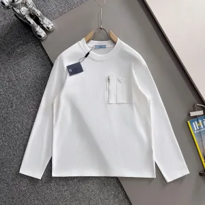 Aaa Designer Prada Cotton Long-Sleeved T-Shirt For Fall