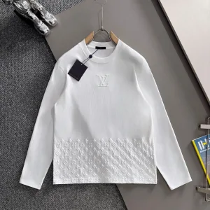 Designer Louis Vuitton Cotton Long-Sleeved T-Shirt For Autumn