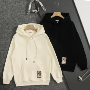 High Quality Burberry Hoodie Red Cotton Pure Winter Embroidery