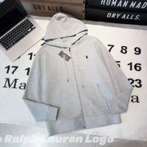 High Quality Ralph Lauren Hoodie Ash Cotton Polyester Embroidery