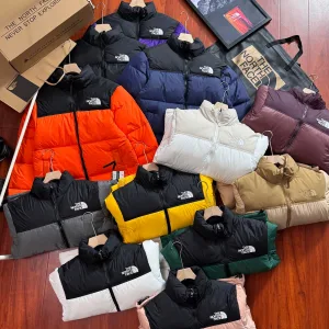 Designer High Quality North Down Jacket Red Duck Nylon Rock Climbing Spring Embroidery