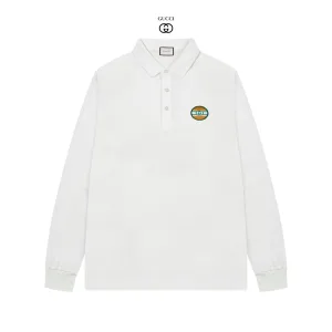 High Quality 1:1 Gucci Cotton Long-Sleeved Polo Shirt
