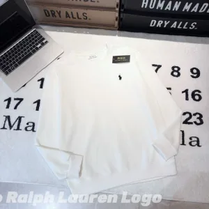 Designer Ralph Lauren Sweatshirt Blue Fleece Fabric