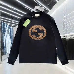 High Quality Gucci Long-Sleeved Shirt Red Cotton Pure Patch