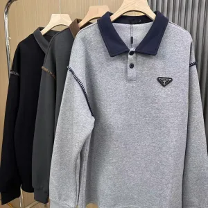 Super Clone AAA Prada Hoodie Red Cotton Silk Nylon Fleece Simple Design