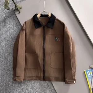 High Quality Luxury Hermès Corduroy Long-Sleeved Shirt