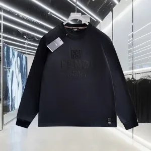 Designer High Quality Fendi Long-Sleeved T-Shirt Red Cotton Pure