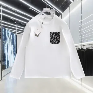 Designer Luxury Dior Cotton Long-Sleeved T-Shirt