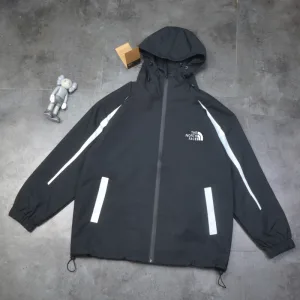 Luxury North Windproof Jacket Red Minimalist Black And White Color Blocking