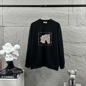 Luxury Hermes Long-Sleeved Black Autumn Winter Early