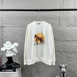 Luxury High Quality Hermes Long-Sleeved Black Autumn Winter Early