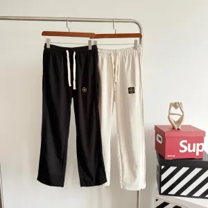 Super Clone Stone Island Casual Trousers Red Cotton Pure High-Quality Materials Autumn