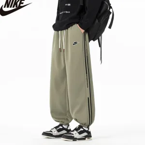 Designer Nike Casual Trousers Red Eva Suitable For All Seasons Slim Fit