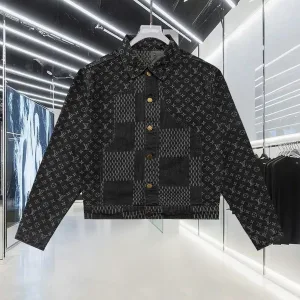 Designer Louis Vuitton Outerwear Red Jacquard Denim Pattern