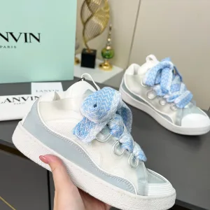 High Quality Lanvin Sneakers Color Suede Cowhide Blocking