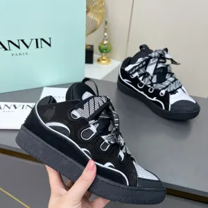 Super Clone Lanvin Sneakers Color Suede Cowhide Blocking
