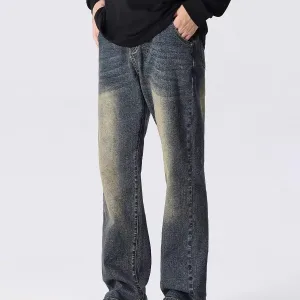 Designer Balenciaga Pants Red Genuine Leather Denim Retro Blue Patch