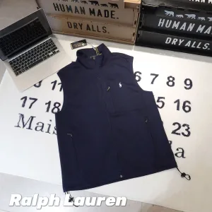 Super Clone Ralph Lauren Vest Blue Cotton Pure Embroidery