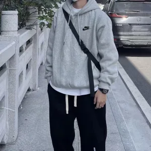 High Quality Nike Hoodie Red Cotton Autumn