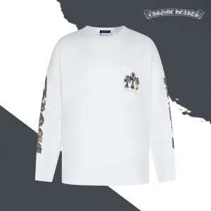 Super Clone AAA Chrome Hearts Long Sleeves Ash Cotton Pure Ribbed Fabric