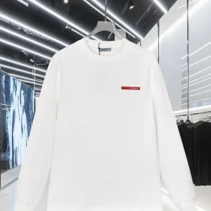 Designer Luxury Prada Cotton Long-Sleeved T-Shirt For Fall
