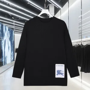 Luxury Burberry Knit Fabric Long-Sleeved Shirts For Autumn