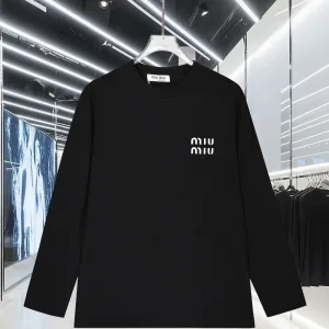 1:1 Luxury Miu Miu Cotton Long-Sleeved T-Shirt For Autumn