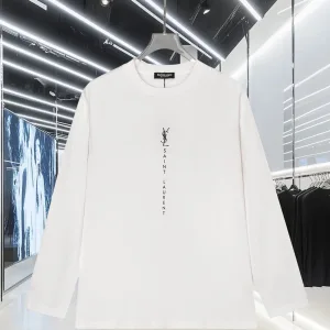 1:1 Designer Saint Laurent Cotton Long-Sleeved T-Shirt For Fall