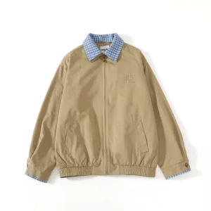 AAA Miu Jacket Red Retro Plaid Patch