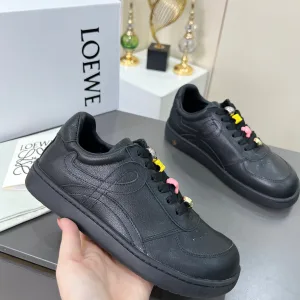 Luxury Super Clone Loewe Casual Shoes Red Top-Grain Cowhide Sheepskin Lace Easy To Match Retro British Autumn Winter Early