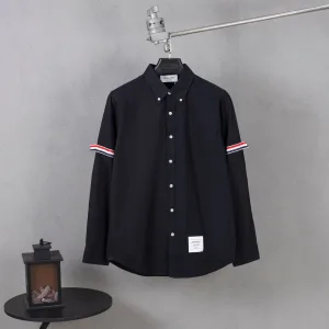 AAA Thom Browne Shirt Brown Flannel Exquisite Workmanship