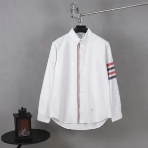 Designer Thom Browne Shirt Brown Oxford Cloth Screen Printing